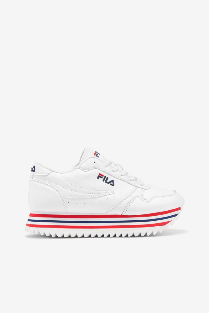 Fila Sneakers Womens White - Orbit Stripe - Philippines 3891675-RB